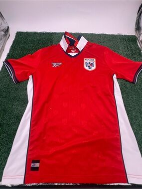 Reebok Panama Men's Red Soccer Jersey with White Accents
